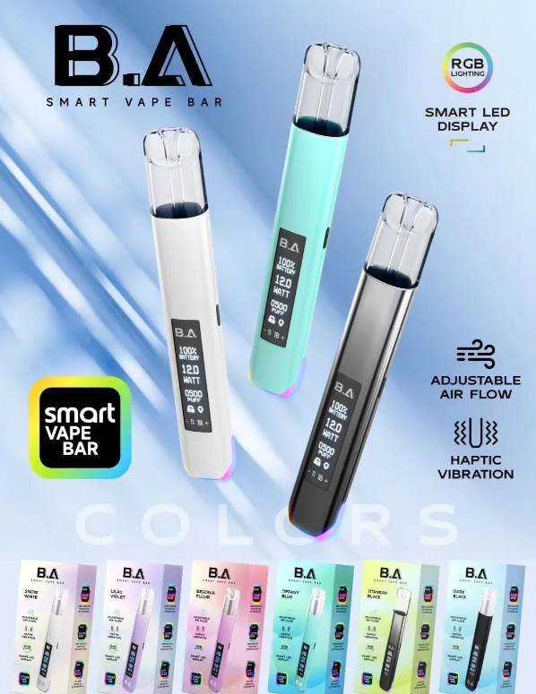 台灣現貨 B.A主機一代通用 可調式LED顯示屏可發光Smart Vape Bar煙桿